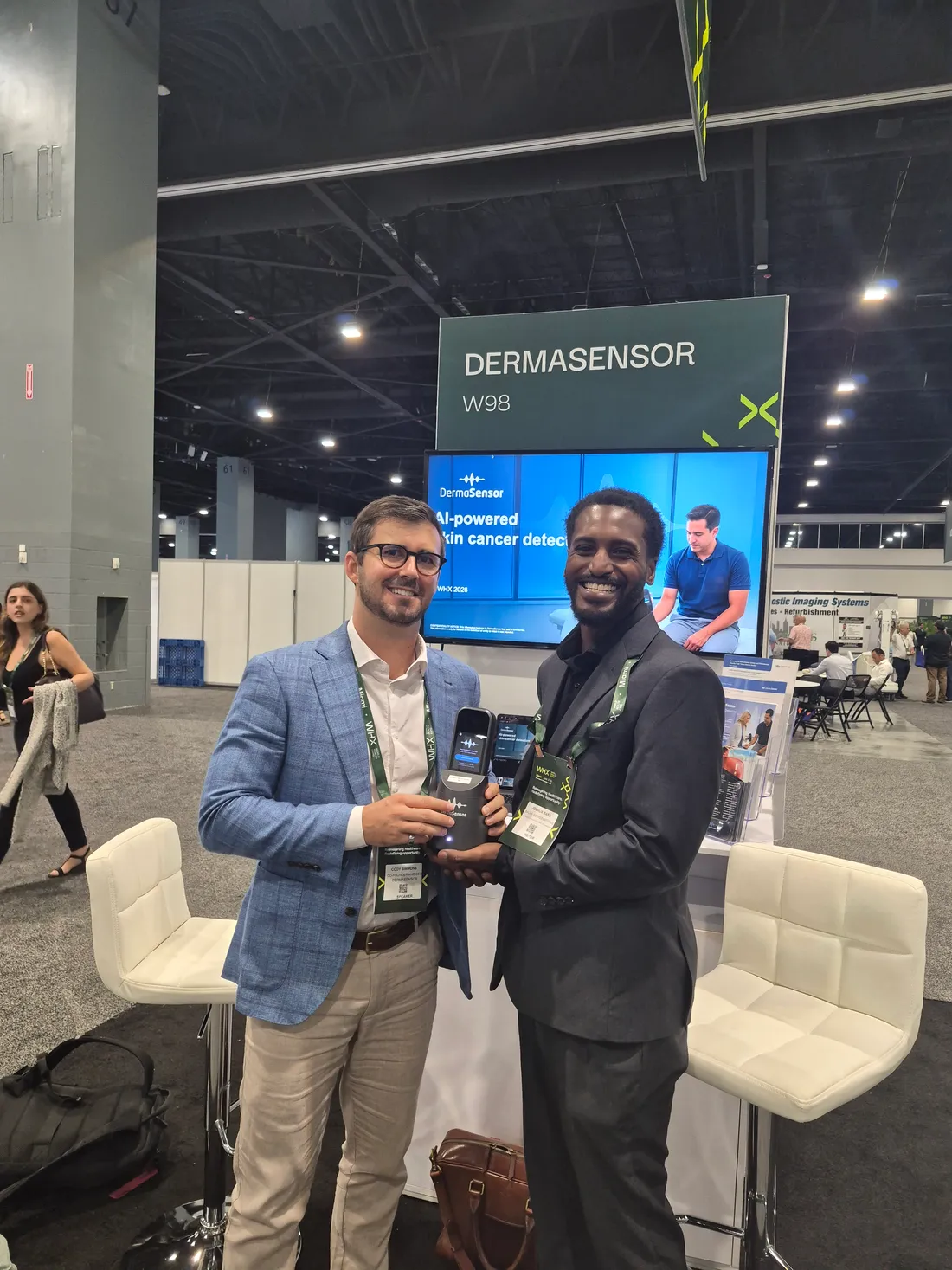 KCST partnership at the DermaSensor booth, WHX Miami Expo 2026