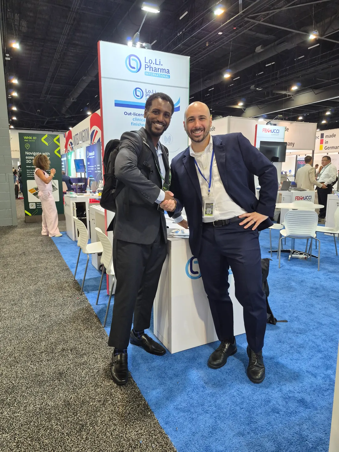 Partnership handshake at the WHX Miami Expo 2026